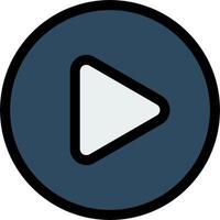 A play button in a circle with a black border vector