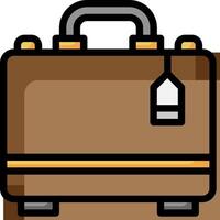 A brown briefcase with a tag on it vector