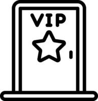 A black and white icon of a door with a star on it vector