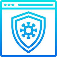 A blue shield with a cogwheel on it vector