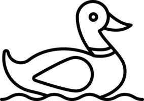 A duck swimming in the water coloring page vector