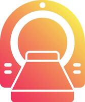 A red and orange icon with a light bulb vector