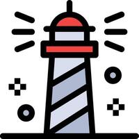 A lighthouse with a red and white stripe vector