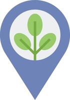 A map pin with a green plant vector