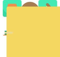 A yellow folder with a bunch of different icons vector