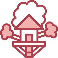 A house with a cloud in the sky vector