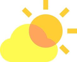 A yellow sun and cloud with a sun in the middle vector