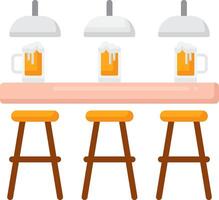 Bar stool with beer and stools illustration vector