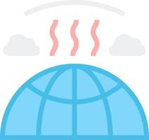 A globe with a cloud and a red line vector