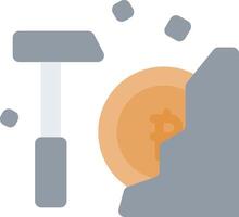 Bitcoin mining with a hammer vector