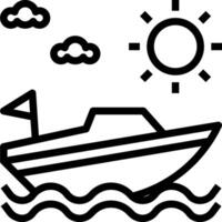 A boat with sun and clouds on it vector