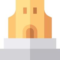 A yellow building with a door on it vector