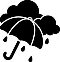 An umbrella with rain drops on it is shown vector