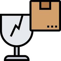 A glass with a box and a lightning bolt vector