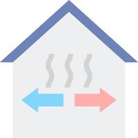 A house with two arrows pointing to the left and right vector