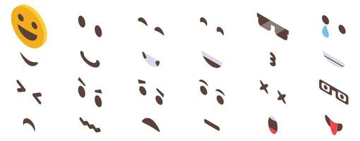 Emoji creator icons set. Large set of emojis displaying different emotions vector