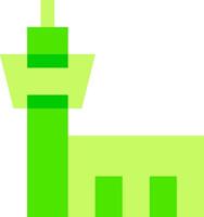A green tower with a clock on it vector