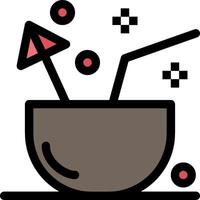 A coconut drink with a straw and a straw vector