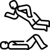 A man is falling and another is running vector