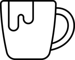 A black and white drawing of a cup of coffee vector