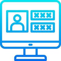 A computer monitor with a person on it vector