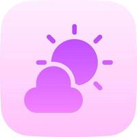 The weather icon with a sun and cloud vector