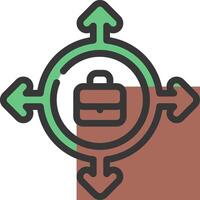 A business icon with arrows pointing to it vector