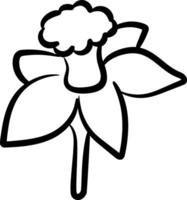 A flower with a stem and leaves coloring page vector