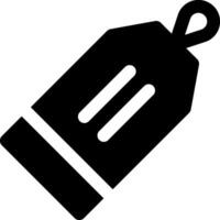 A black and white tag with a handle vector