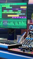 Vertical Empty home studio desk with DAW software and mixing console used for mixing and mastering tracks, post production. Professional sound recording devices and modern gear, music industry. video