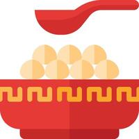 A bowl with food and a spoon vector