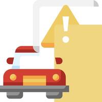 A car with a yellow caution sign on it vector