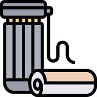 A roll of toilet paper and a toilet brush vector