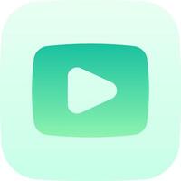 Youtube app icon with a green and white background vector
