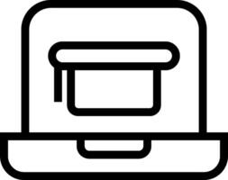 A laptop computer icon with a hat on top vector