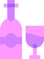 A bottle and a glass of wine vector
