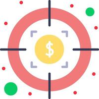 A dollar sign in the center of a target vector