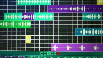 Empty home studio used to create music with electronic console and devices, pre amp knobs and soundboard with control panel. Space equipped with amplifier and tools, mixing and mastering. video