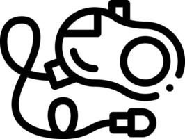 A black and white drawing of a device with a cord vector