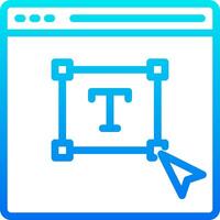 A mouse pointer is pointing at a computer screen with a blue icon vector