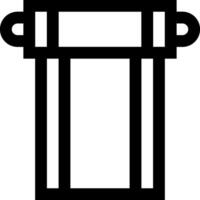 A black and white icon of a trash can vector