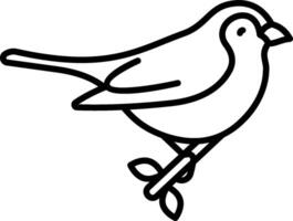 A black and white drawing of a bird on a branch vector
