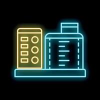 Neon sign representing remote control of smart building system vector