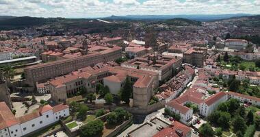 Aerial View of Santiago Compostela Cathedral and City, Spain video