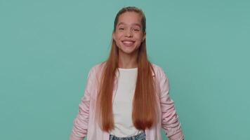 Excited amazed worried girl looking shocked surprised wow showing hands brain head explosion gesture video