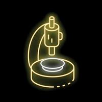 Neon microscope shining in the dark, scientific equipment for research and analysis vector