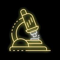 Yellow neon microscope shining in the dark background vector