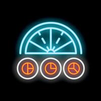 Neon sign showing deadline approaching with time passing by vector