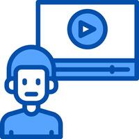 A man is watching a on a screen vector