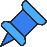 A blue pin icon on a white background vector
